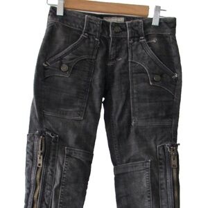 TAVERNITI SO JEANS By JIMMY Cargo Zip Flip Pocket Straight Jeans Size 24